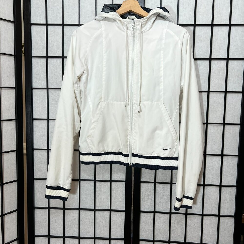 Vintage Nike Y2K Hooded Windbreaker Full Zip Jacket Women Medium